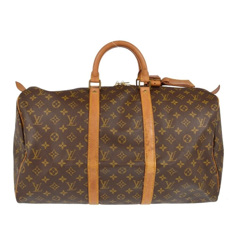 AUTHENTIC LOUIS VUITTON KEEPALL 50 TRAVEL HANDBAG MONOGRAM VI881